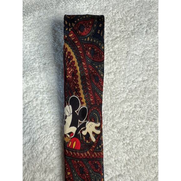 Vintage Hand Made Mickey Mouse 100% Silk Paisley Tie by The Disney Store - Picture 8 of 8